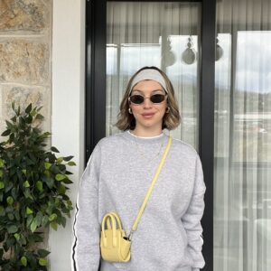 Şardonlu Şerit Detay Oversize Sweat